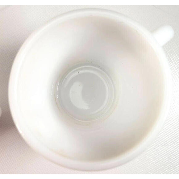 Vintage Federal Heat Proof Milk Glass D-Handle Coffee Cups Set of 4 - Picture 7 of 11
